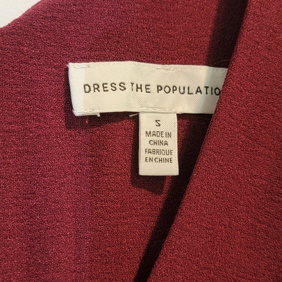 Dress the Population Sandra V-Neck Gown, Dark Magenta, Size Small NWT - Picture 5 of 8